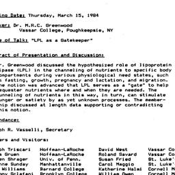 Minutes, 1984-03-15. Appeti...