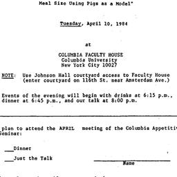 Announcements, 1984-04-10. ...