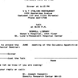 Announcements, 1987-06-05. ...