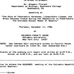 Announcements, 1986-12-11. ...