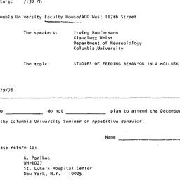 Announcements, 1976-12-08. ...