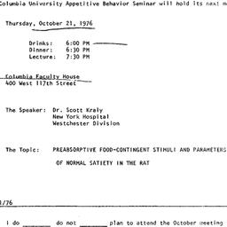 Announcements, 1976-10-21. ...