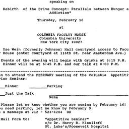 Announcements, 1995-02-16. ...
