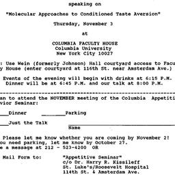 Announcements, 1994-11-03. ...