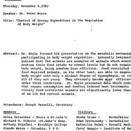 Minutes, 1980-11-06. Appeti...