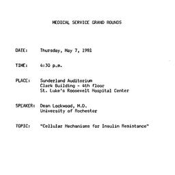 Announcements, 1981-05-07. ...