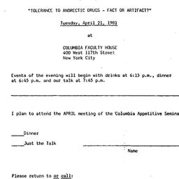 Announcements, 1981-04-21. ...
