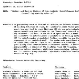 Minutes, 1980-12-04. Appeti...