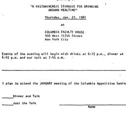 Announcements, 1981-01-22. ...