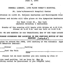 Announcements, 1993-06-03. ...