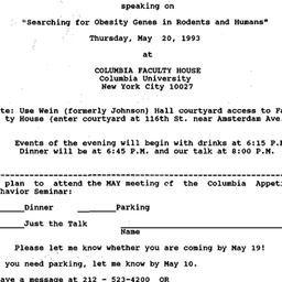 Announcements, 1993-05-20. ...