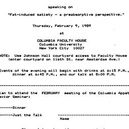 Announcements, 1989-02-09. ...