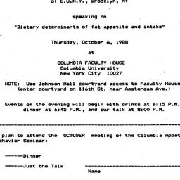 Announcements, 1988-10-06. ...