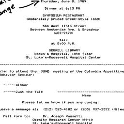 Announcements, 1989-06-08. ...