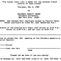 Announcements, 1989-05-04. ...