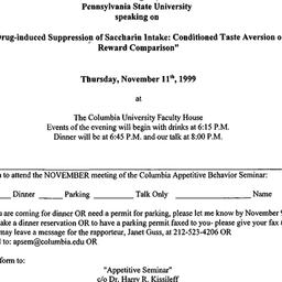 Announcements, 1999-11-11. ...