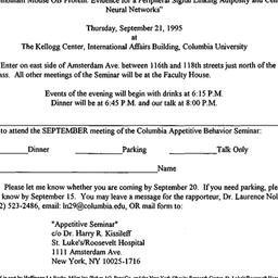 Announcements, 1995-09-21. ...