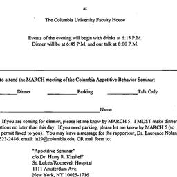 Announcements, 1996-03-07. ...
