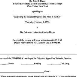 Announcements, 1996-02-08. ...