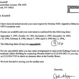 Correspondence, 1996-07-28....