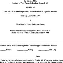 Announcements, 1995-10-19. ...