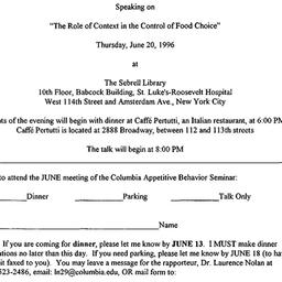Announcements, 1996-06-20. ...