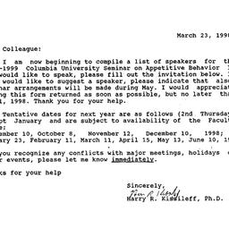 Announcements, 1998-03-23. ...