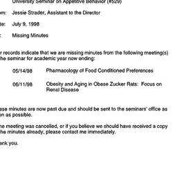 Correspondence, 1998-07-09....