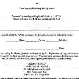 Announcements, 1998-04-09. ...