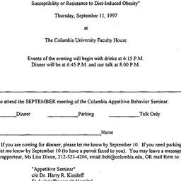 Announcements, 1997-09-11. ...