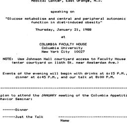 Announcements, 1988-01-21. ...