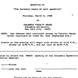 Announcements, 1988-03-03. ...
