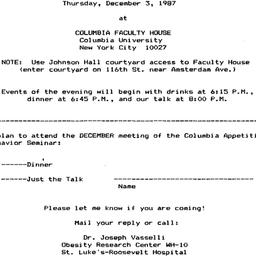 Announcements, 1987-12-03. ...