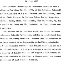 Minutes, 1972-05-11. Appeti...