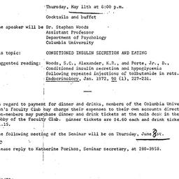 Announcements, 1972-05-11. ...