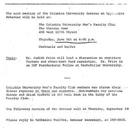 Announcements, 1972-06-08. ...