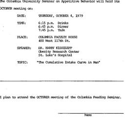Announcements, 1979-10-04. ...