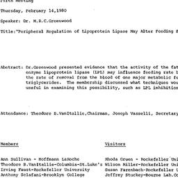 Minutes, 1980-02-14. Appeti...