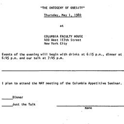 Announcements, 1980-05-01. ...