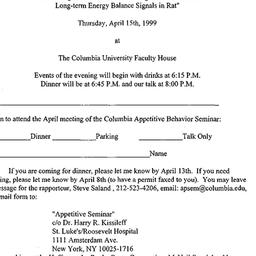 Announcements, 1999-04-15. ...