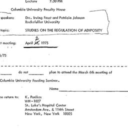 Announcements, 1975-03-06. ...