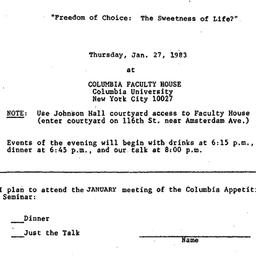 Announcements, 1983-02-27. ...