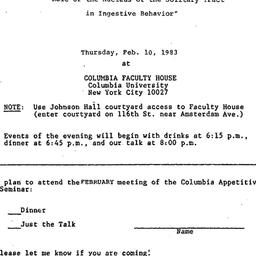 Announcements, 1983-02-10. ...