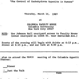 Announcements, 1983-03-10. ...