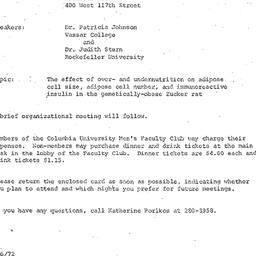 Announcements, 1972-09-14. ...