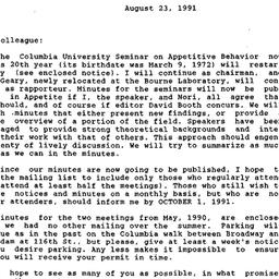 Announcements, 1992-08-23. ...
