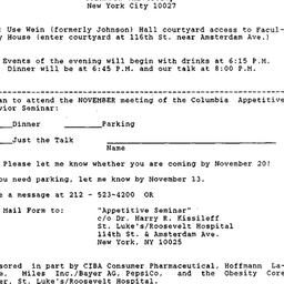 Announcements, 1991-11-21. ...