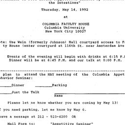 Announcements, 1992-05-14. ...