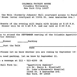 Announcements, 1991-09-19. ...