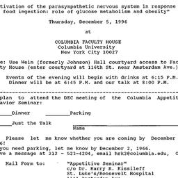 Announcements, 1996-12-05. ...